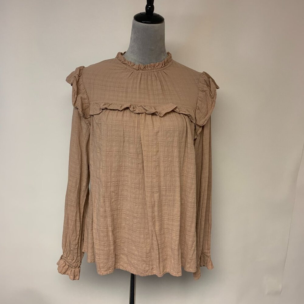 Universal Thread Blouse Pink Feminine Prairie Boho Pastel Womens SZ L